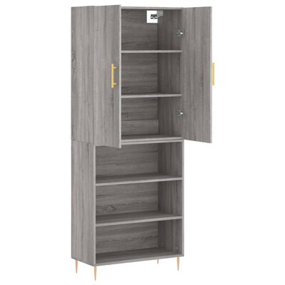 vidaXL Highboard Grau Sonoma 69,5x34x180 cm Holzwerkstoff