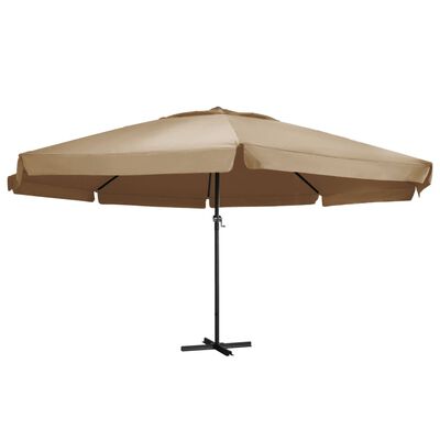 vidaXL Sonnenschirm mit Aluminium-Mast 600 cm Taupe