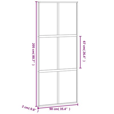 vidaXL Schiebetür Schwarz 90x205 cm Hartglas und Aluminium