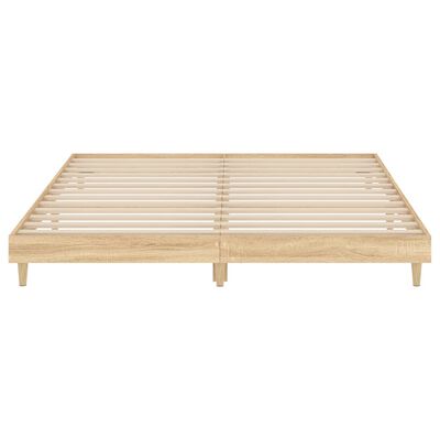 vidaXL Bettgestell ohne Matratze Sonoma-Eiche 150x200 cm Holzwerkstoff