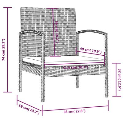 vidaXL 8-tlg. Garten-Lounge-Set mit Auflagen Poly Rattan Braun