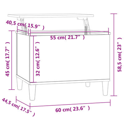 vidaXL Couchtisch Braun Eichen-Optik 60x44,5x45 cm Holzwerkstoff