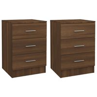 vidaXL Nachttische 2 Stk. Braun Eichen-Optik 38x35x56 cm Holzwerkstoff