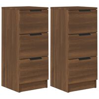 vidaXL Sideboards 2 Stk. Braun Eichen-Optik 30x30x70 cm Holzwerkstoff