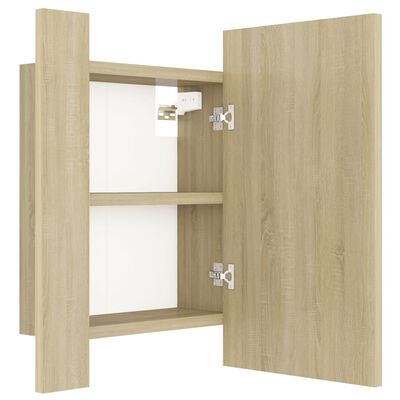 vidaXL LED-Bad-Spiegelschrank Sonoma-Eiche 40x12x45 cm Acryl