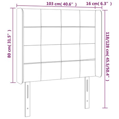 vidaXL LED Kopfteil Dunkelgrün 103x16x118/128 cm Samt