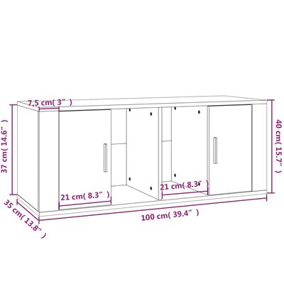 vidaXL TV-Schrank Sonoma-Eiche 100x35x40 cm Holzwerkstoff