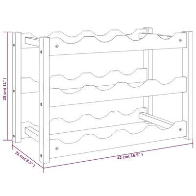 vidaXL Weinregal für 12 Flaschen Massivholz Nussbaum