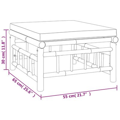 vidaXL 8-tlg. Garten-Lounge-Set mit Dunkelgrauen Kissen Bambus