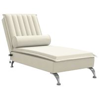 vidaXL Massage-Chaiselongue mit Nackenrolle Creme Samt