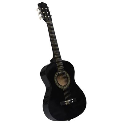 vidaXL 8-tlg. Klassikgitarren-Set für Anfänger Schwarz 1/2 34"