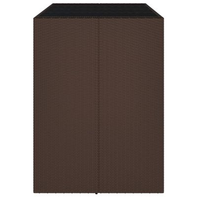 vidaXL Bartisch mit Glasplatte Braun 145x80x110 cm Poly Rattan