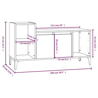 vidaXL TV-Schrank Schwarz 100x35x55 cm Holzwerkstoff