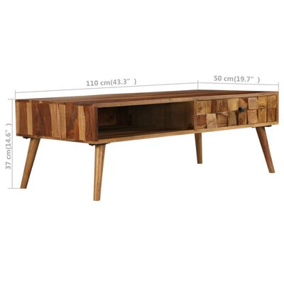 vidaXL Couchtisch Massivholz Palisander Honigbraun 110x50x37 cm