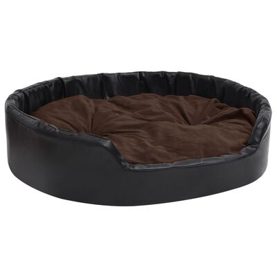 vidaXL Hundebett Schwarz-Braun 99x89x21 cm Plüsch und Kunstleder