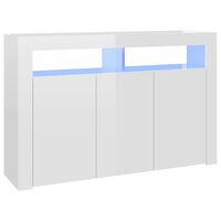 vidaXL Sideboard mit LED-Leuchten Hochglanz-Weiß 115,5x30x75 cm