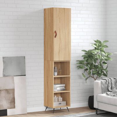 vidaXL Highboard Sonoma-Eiche 34,5x34x180 cm Holzwerkstoff