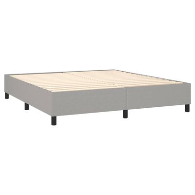 vidaXL Boxspringbett mit Matratze Hellgrau 180x200 cm Stoff