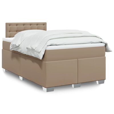 vidaXL Boxspringbett Matratze Cappuccino-Braun 120x200cm Kunstleder