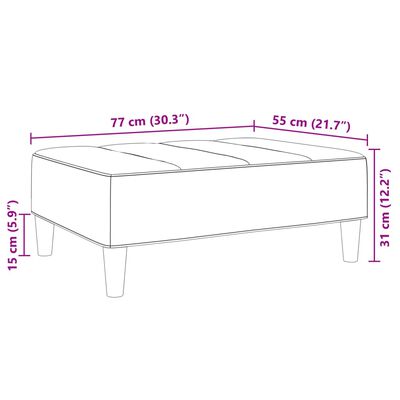 vidaXL Fußhocker Schwarz 77x55x31 cm Samt