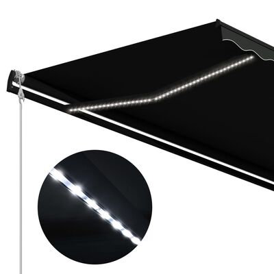 vidaXL Einziehbare Markise mit Windsensor & LED 500x300cm Anthrazit