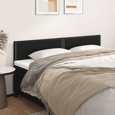 vidaXL Kopfteile 2 Stk. Schwarz 90x5x78/88 cm Kunstleder