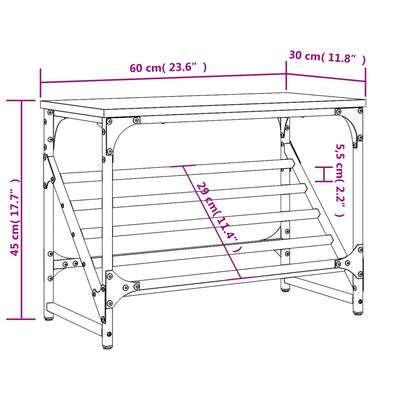 vidaXL Schuhregal Sonoma-Eiche 60x30x45 cm Holzwerkstoff