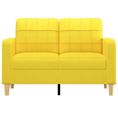 vidaXL 2-Sitzer-Sofa Hellgelb 120 cm Stoff