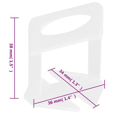 vidaXL Fliesen-Nivelliersystem 500 Keile 2500 Clips 3 mm