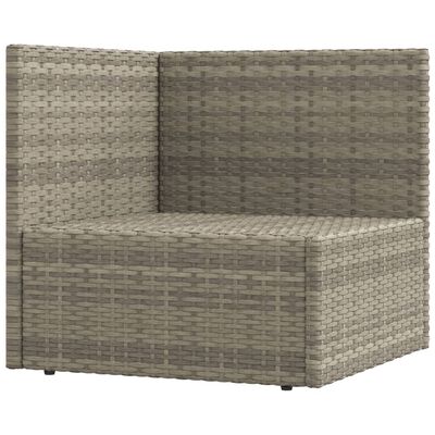 vidaXL 8-tlg. Garten-Lounge-Set mit Kissen Grau Poly Rattan