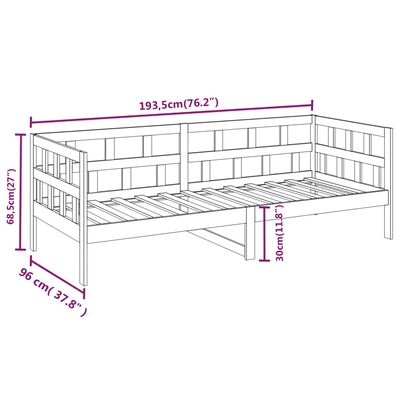 vidaXL Tagesbett Honigbraun Massivholz Kiefer 90x190 cm