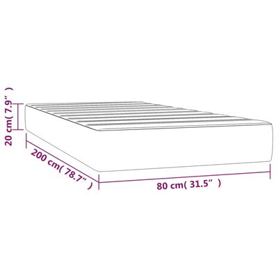 vidaXL Taschenfederkernmatratze Weiß 80x200x20 cm Kunstleder