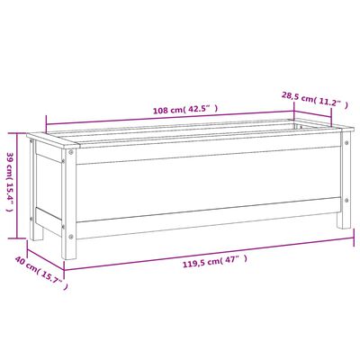 vidaXL Hochbeet Schwarz 119,5x40x39 cm Massivholz Kiefer