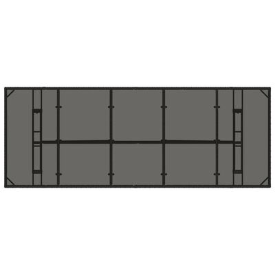 vidaXL Gartentisch mit Glasplatte Schwarz 240x90x75 cm Poly Rattan