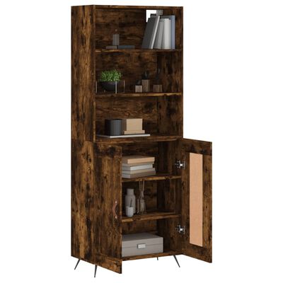 vidaXL Highboard Räuchereiche 69,5x34x180 cm Holzwerkstoff