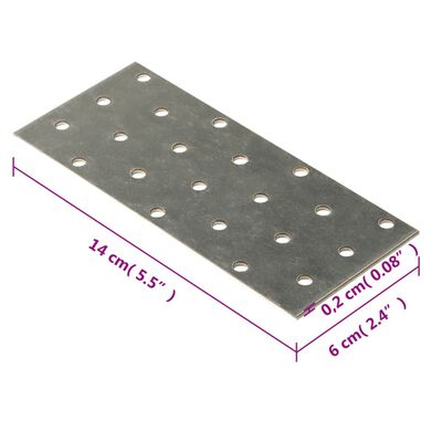 vidaXL Lochplatten 40 Stk. 2 mm 140x60 mm Verzinkter Stahl