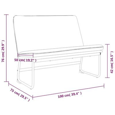 vidaXL Sitzbank Creme 100x75x76 cm Stoff