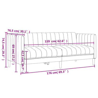 vidaXL Sofa 2-Sitzer Blau Stoff