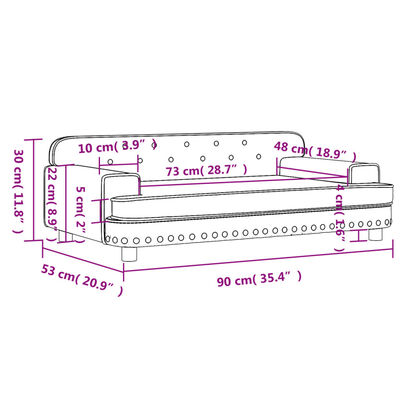 vidaXL Kindersofa Braun 90x53x30 cm Samt