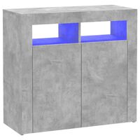 vidaXL Sideboard mit LED-Leuchten Betongrau 80x35x75 cm