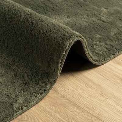 vidaXL Teppich HUARTE Kurzflor Weich und Waschbar Waldgrün 200x280 cm