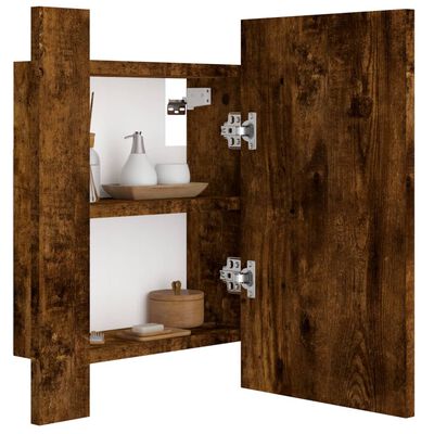 vidaXL LED-Spiegelschrank Räuchereiche 40x12x45 cm Holzwerkstoff