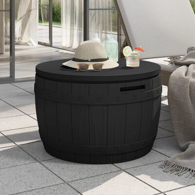 vidaXL 3-in-1 Gartenbox Schwarz Polypropylen