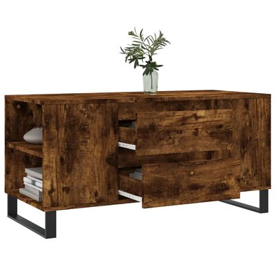 vidaXL Couchtisch Räuchereiche 102x44,5x50 cm Holzwerkstoff