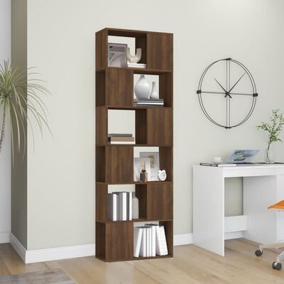 vidaXL Bücherregal/Raumteiler Braun Eichen-Optik 60x24x186 cm