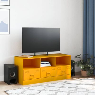 vidaXL TV-Schrank Senfgelb 99x39x44 cm Stahl