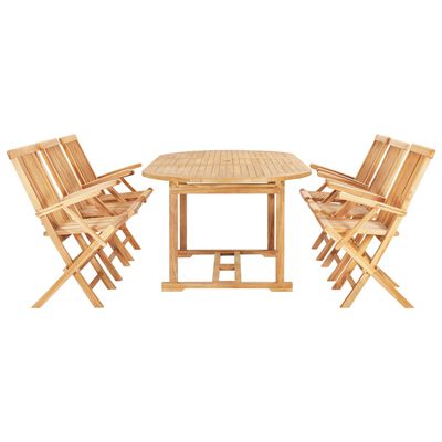 vidaXL 7-tlg. Garten-Essgruppe 150-200 x 100 x 75 cm Massivholz Teak