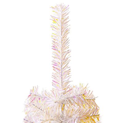 vidaXL Künstlicher Weihnachtsbaum Schillernde Spitzen Weiß 120 cm PVC