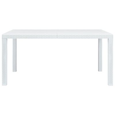 vidaXL Gartentisch Weiß 150x90x72 cm Kunststoff Rattan-Optik