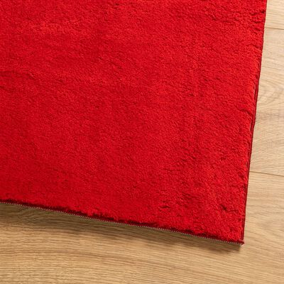 vidaXL Teppich HUARTE Kurzflor Weich und Waschbar Rot 80x150 cm